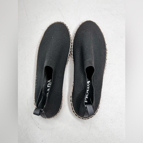 New Prada Calzature Donna Kit  Sock Style Stretchy Black Size 37 Espadrille - Picture 3 of 8